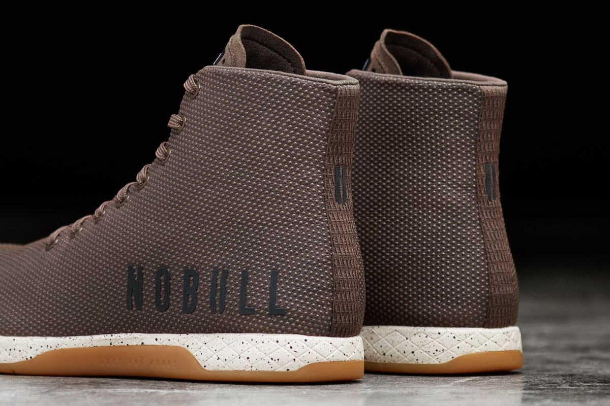 Nobull Superfabric High-Top Men's Trainers Brown | Australia (EM7943)